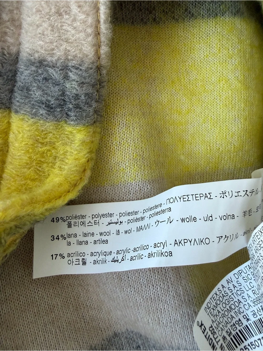 Zara Yellow Plaid Kids Pea Coat 13-14 y.o.